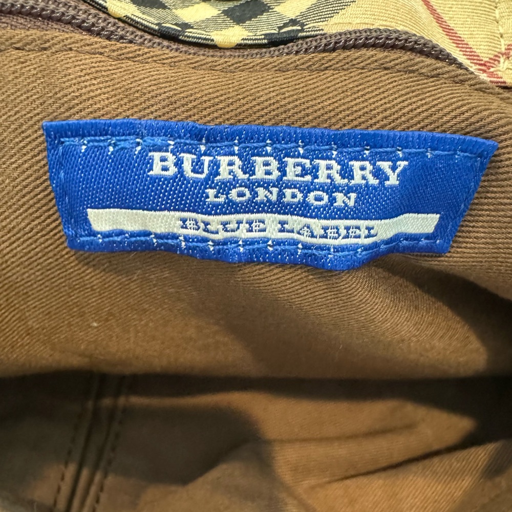 Authentic Burberry Blue Label Beige and Brown Checkered Tote Bag - Picture 11 of 14